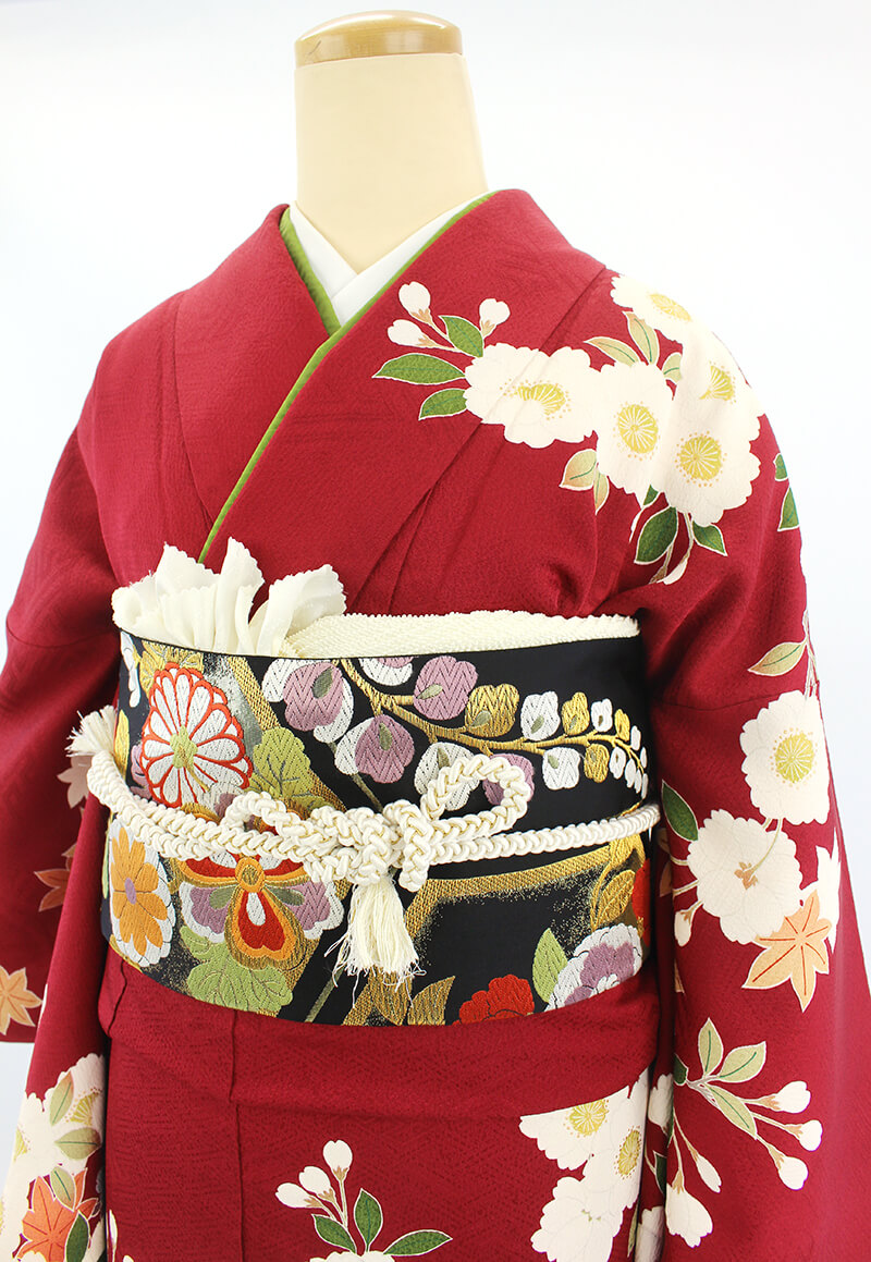 振袖レンタル｜成人式｜振袖 赤 桜 紅葉｜7010-00037｜着物