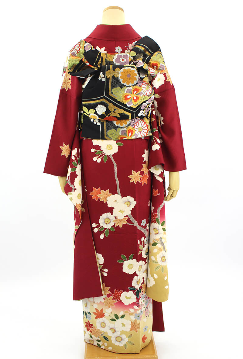振袖レンタル｜成人式｜振袖 赤 桜 紅葉｜7010-00037｜着物