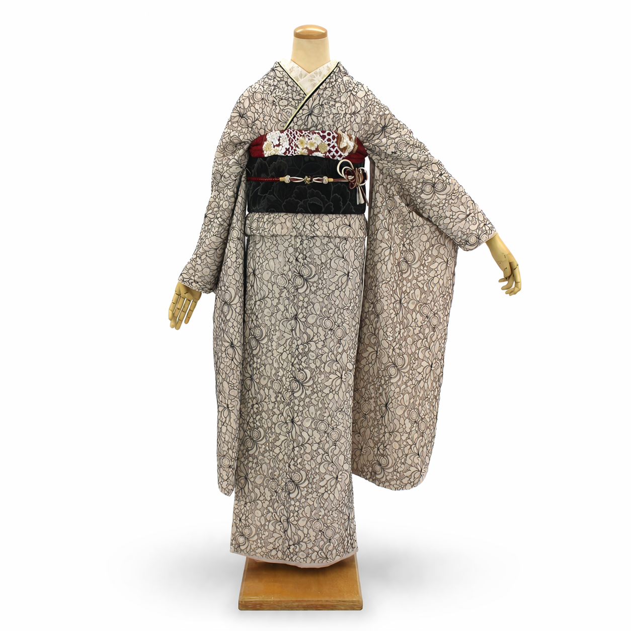 成人式 振袖 レンタル ニュアンスカラー ベージュ レース振袖 モード 前撮り