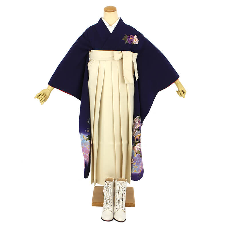レンタル 振袖 袴セット 卒業式 紺