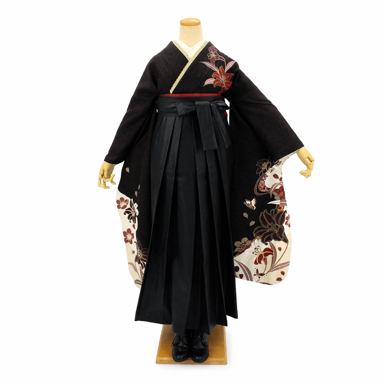 レザー袴 卒業式 袴レンタル 黒 モード袴 大人女性 個性的コーデ