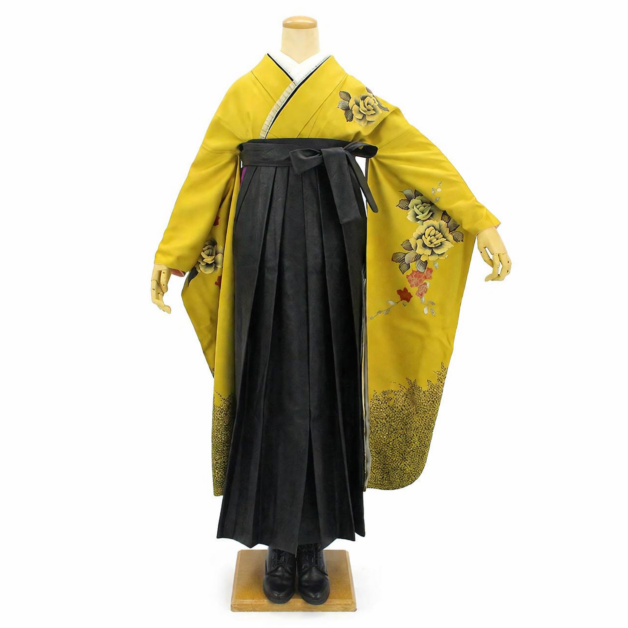レザー袴 卒業式 袴レンタル 黄色 モード袴 大人女性 個性的コーデ