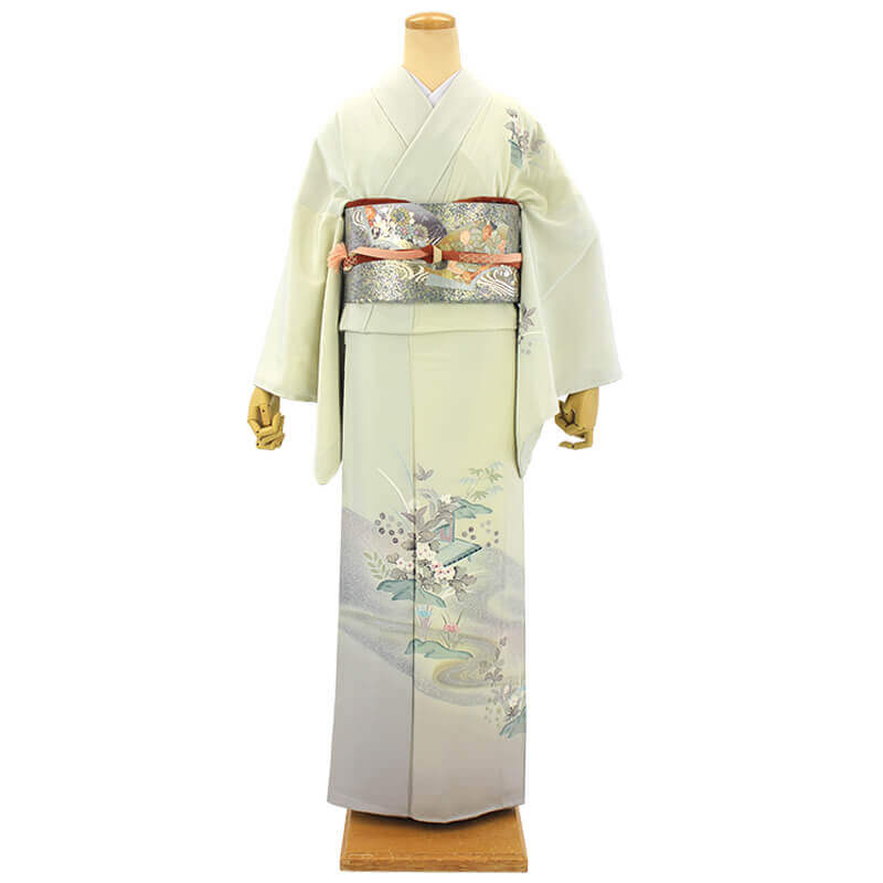 【水色】七五三 松田聖子　着物　7歳　帯帯揚げ他和装小物一式 女児着物☆七五三フルセット☆ 四つ身☆5歳 7歳☆水色 松田聖子