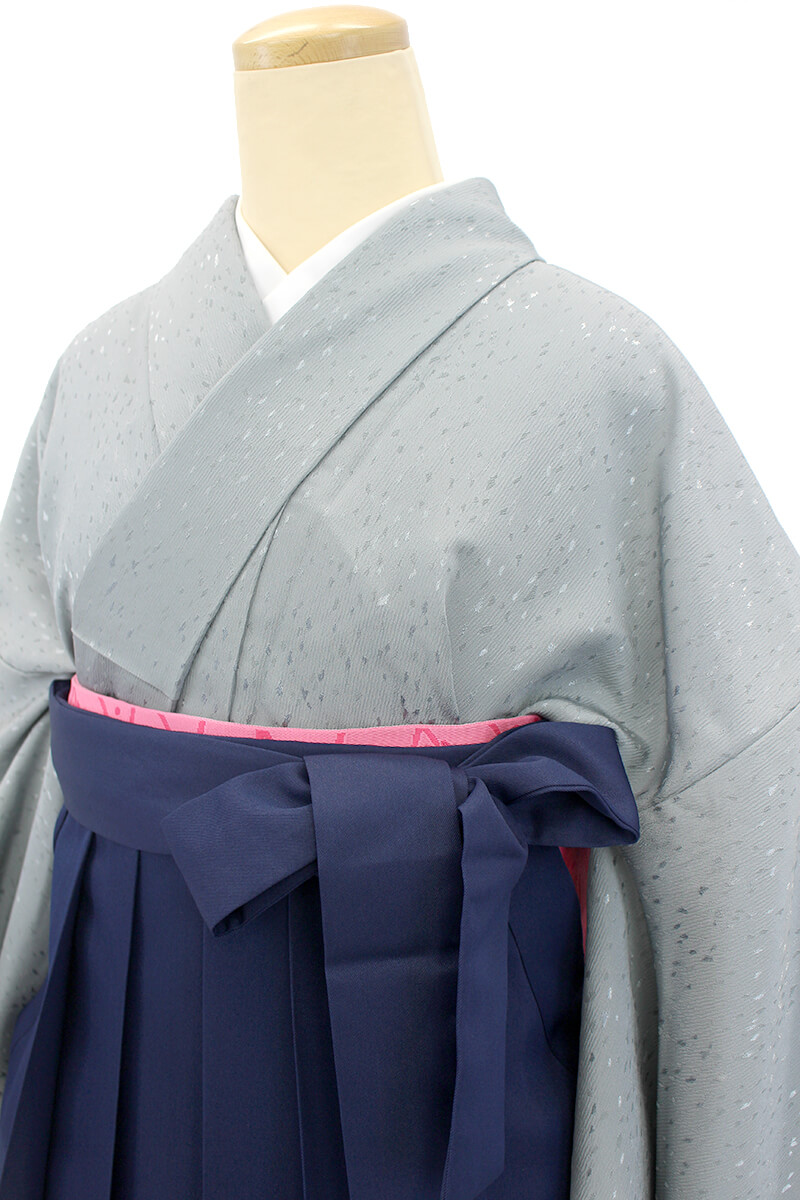 袴　ブルー×グレーにブラック　4点セット　2尺5寸（95cm） SOUBIEN（創美苑） 袴セット 卒業式 大学生 小学生 レディース 女の子