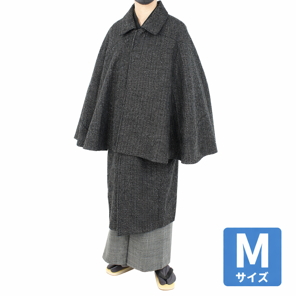 トンビコート とんびコート Mサイズ メンズコート ヘリンボーン